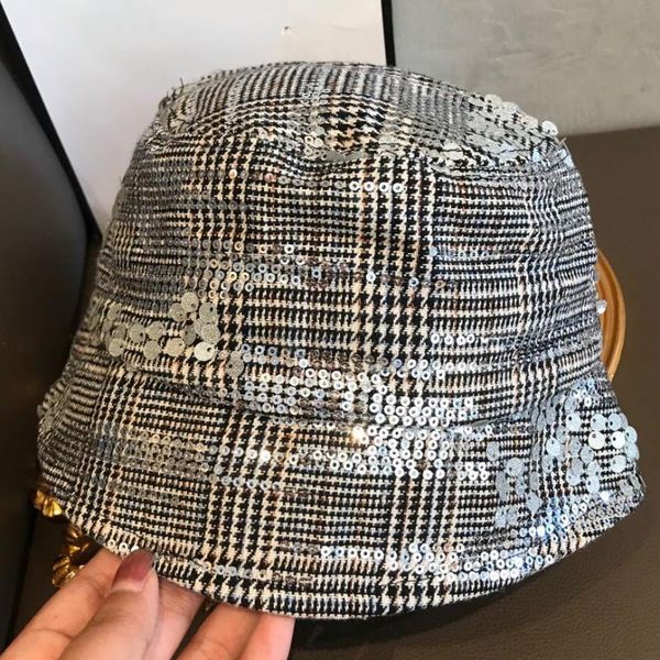 fashion luxury silver sequins bucket hats women senior gray houndstooth cap fashionable metal style high street fishman hat, Blue;gray
fashion luxury silver sequins bucket hats women senior gray houndstooth cap fashionable metal style high street fishman hat, Blue;gray