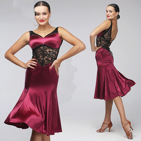 ladies latin dance dress sleeveless lace wine red dress prom party costume tango ballroom dance clothes women dress db3239, Black;red
ladies latin dance dress sleeveless lace wine red dress prom party costume tango ballroom dance clothes women dress db3239, Black;red