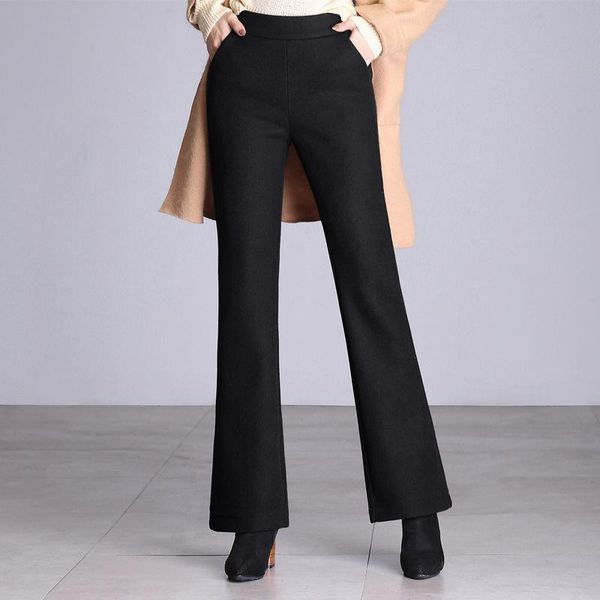 women's pants & capris simple woolen female 2021 solid color autumn and winter style flared trousers warm wild leisure, Black;white
women's pants & capris simple woolen female 2021 solid color autumn and winter style flared trousers warm wild leisure, Black;white