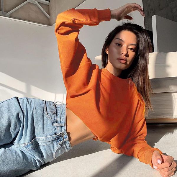 women's hoodies & sweatshirts women solid color hoodies, autumn and winter adults long sleeve round neck crop cotton polyester, Black
women's hoodies & sweatshirts women solid color hoodies, autumn and winter adults long sleeve round neck crop cotton polyester, Black