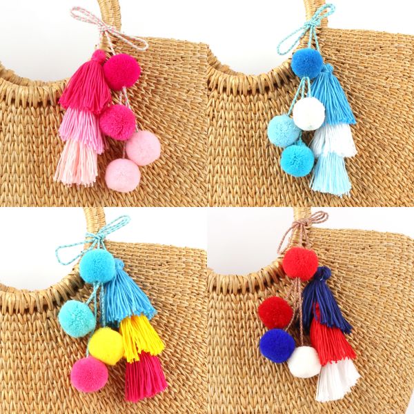 1Pc Colorful Boho Pom Pom Keyring Adjustable Handmade Tassel Bag Purse Layered Rainbow Charm Keychain Gift Accessories
1Pc Colorful Boho Pom Pom Keyring Adjustable Handmade Tassel Bag Purse Layered Rainbow Charm Keychain Gift Accessories