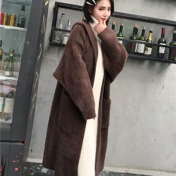 women's knits & tees 2021 women autumn winter imitation mink velvet coats female hooded cardigans ladies long loose knitted sweater jac, White
women's knits & tees 2021 women autumn winter imitation mink velvet coats female hooded cardigans ladies long loose knitted sweater jac, White
