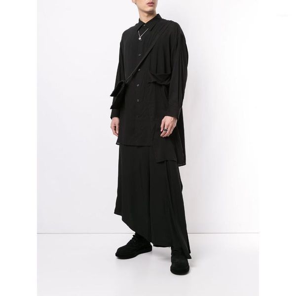 xs-6xl 2021 men women's clothing hair stylist show niche design layered asymmetric shirt plus size costumes men's casual shirts, White;black
xs-6xl 2021 men women's clothing hair stylist show niche design layered asymmetric shirt plus size costumes men's casual shirts, White;black