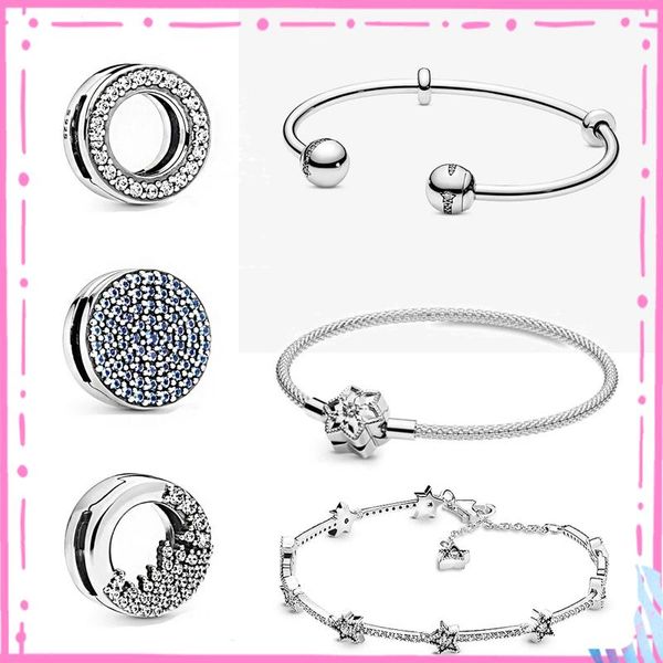 charm bracelets 2021 100% 925 sterling silver reflexions round blue icicle clip diy sky star bracelet original women's jewelry, Golden;silver
charm bracelets 2021 100% 925 sterling silver reflexions round blue icicle clip diy sky star bracelet original women's jewelry, Golden;silver