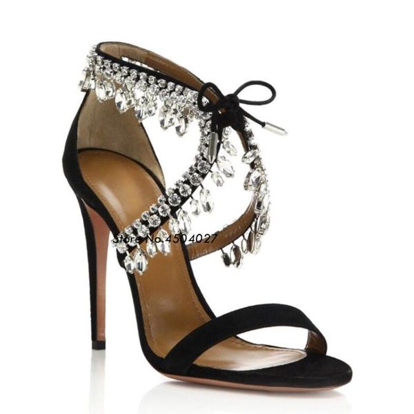 rhinestones women sandals summer lace up crystal women sandals high heels thin heels weeding shoes 10cm, Black
rhinestones women sandals summer lace up crystal women sandals high heels thin heels weeding shoes 10cm, Black