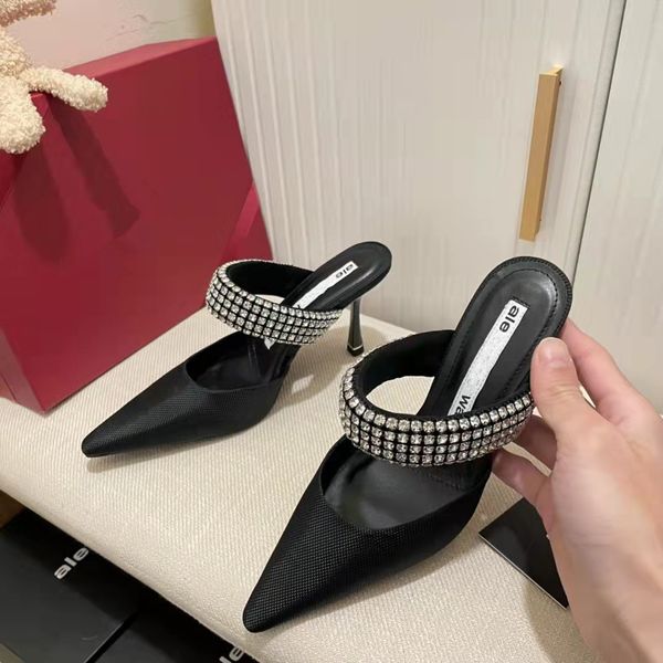 latest slippers high heel fashion silk satin fabric shoe rhinestone real sheepskin leather women's shoes bride's buckle stiletto s, Black
latest slippers high heel fashion silk satin fabric shoe rhinestone real sheepskin leather women's shoes bride's buckle stiletto s, Black