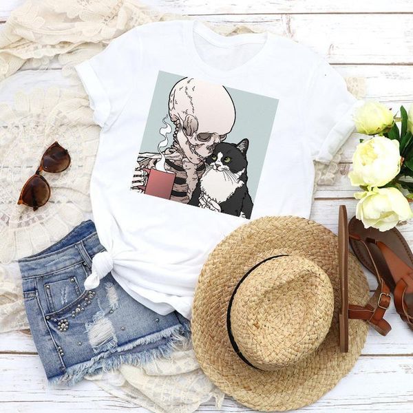 women graphic sweet cat horror halloween funny printing cartoon 90s print female t shirt shirt tees clothing womens t-shirt, White
women graphic sweet cat horror halloween funny printing cartoon 90s print female t shirt shirt tees clothing womens t-shirt, White