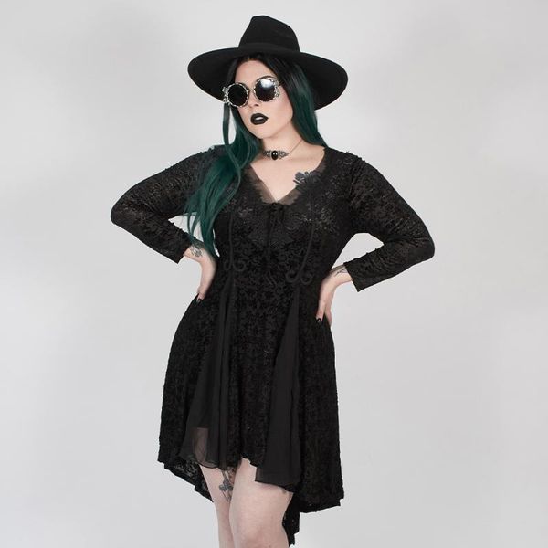 casual dresses punkrave women's gothic v-neck abyss burnt flower dress fashion perspective mesh strap asymmetric hem half, Black;gray
casual dresses punkrave women's gothic v-neck abyss burnt flower dress fashion perspective mesh strap asymmetric hem half, Black;gray