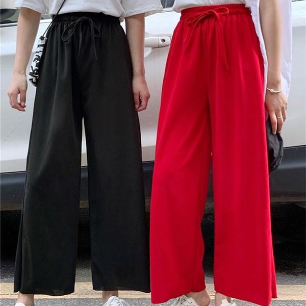 women's pants & capris bgsolid 2021 wide leg high waist summer loose fall straight thin slim, Black;white
women's pants & capris bgsolid 2021 wide leg high waist summer loose fall straight thin slim, Black;white