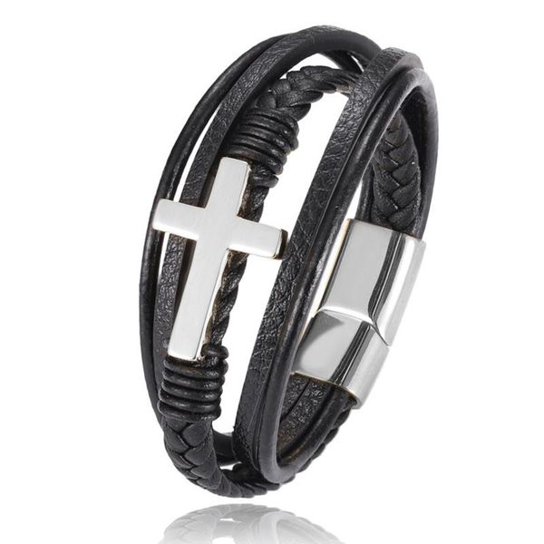 faith luxury cross design stainless steel bracelet for mens leather bracelet jrdh889, Black
faith luxury cross design stainless steel bracelet for mens leather bracelet jrdh889, Black