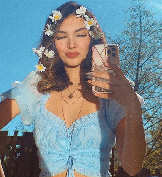 women's blouses & shirts women lace-up crimp crop short sleeve boat neck pullover summer vintage blue bandage pleated stylish ruched bl, White
women's blouses & shirts women lace-up crimp crop short sleeve boat neck pullover summer vintage blue bandage pleated stylish ruched bl, White