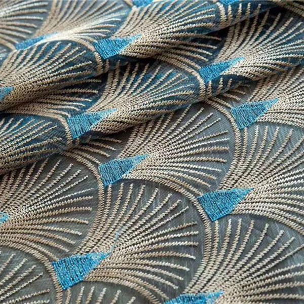 curtain & drapes luxury peacock feather embroidery window screen light transmission tulle for living room bedroom custom blue voile #4
curtain & drapes luxury peacock feather embroidery window screen light transmission tulle for living room bedroom custom blue voile #4