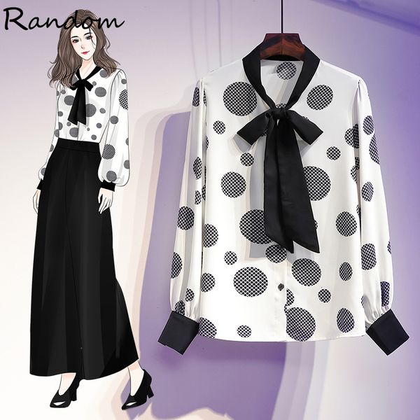 more size 2021 autumn lady office suit polka dot shirt and leg pants of two elegant female pieces big set drop smart clothes o314, White
more size 2021 autumn lady office suit polka dot shirt and leg pants of two elegant female pieces big set drop smart clothes o314, White