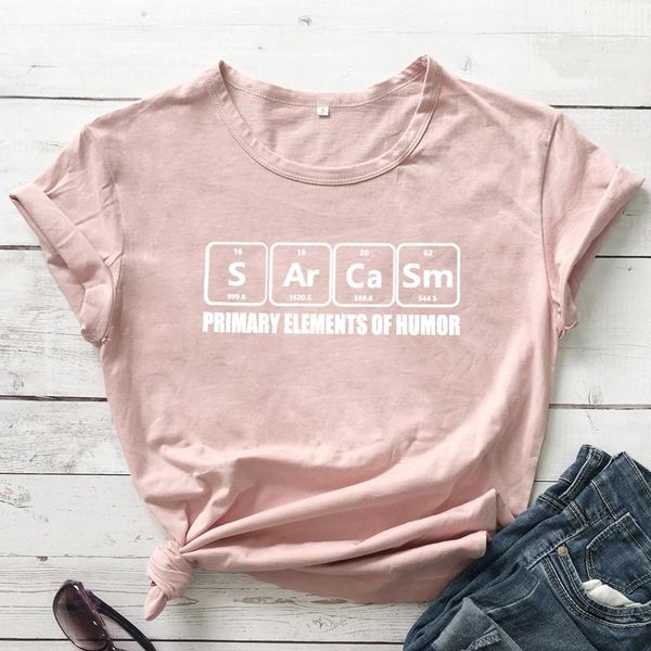 women's t-shirt sarcasm primary elements of humor casual summer crewneck periodic table print tees men women graphic funny tshirt, White
women's t-shirt sarcasm primary elements of humor casual summer crewneck periodic table print tees men women graphic funny tshirt, White