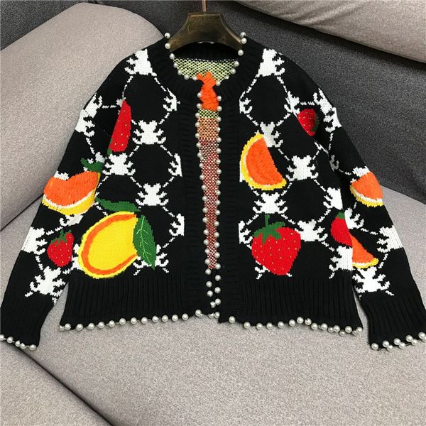 2021 new winter christmas fashion o-neck long sleeve fruit beaidng knitted women cardigan sweater czhz, White;black
2021 new winter christmas fashion o-neck long sleeve fruit beaidng knitted women cardigan sweater czhz, White;black