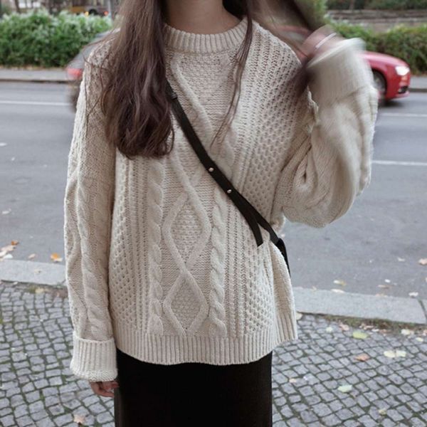 fashion women's korean lazy autumn winter hemp version sweater loose, easy to wear outside and bottom knitted inside luxury, White;black
fashion women's korean lazy autumn winter hemp version sweater loose, easy to wear outside and bottom knitted inside luxury, White;black
