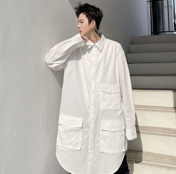 men's casual shirts trendy shirt white loose, White;black
men's casual shirts trendy shirt white loose, White;black