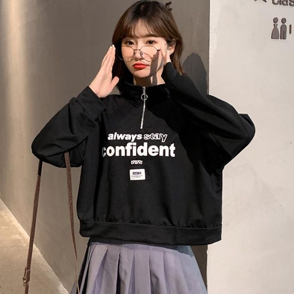 women's hoodies & sweatshirts sweatshirt women spring autumn cotton zipper pullovers crop clothes loose casual letter printed haraj, Black
women's hoodies & sweatshirts sweatshirt women spring autumn cotton zipper pullovers crop clothes loose casual letter printed haraj, Black
