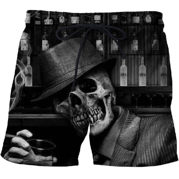 men's shorts mens black skull board 3d printed summer beach masculino 2021 women quick dry swimsuit short homme, White;black 
men's shorts mens black skull board 3d printed summer beach masculino 2021 women quick dry swimsuit short homme, White;black