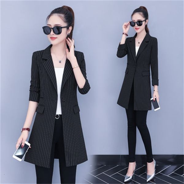 chic petite female coat 2021 new fall section long thin striped slimming suit wild women's tendency spring pvq6, White;black
chic petite female coat 2021 new fall section long thin striped slimming suit wild women's tendency spring pvq6, White;black