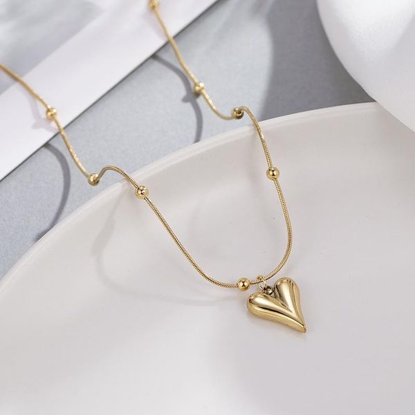 pendant necklaces korean style titanium steel three-dimensional heart-shaped necklace love bead fine chain jewelry stainless female, Silver
pendant necklaces korean style titanium steel three-dimensional heart-shaped necklace love bead fine chain jewelry stainless female, Silver