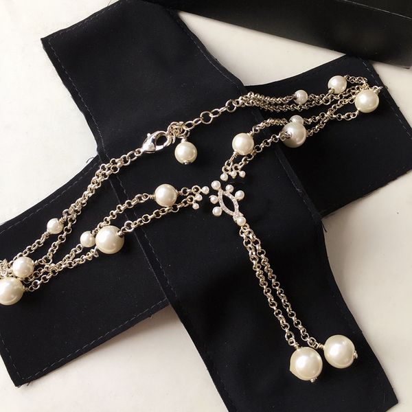 women's designer necklace classic letter logo double pearl long pendants valentine's gift with box set lh-c7, Silver
women's designer necklace classic letter logo double pearl long pendants valentine's gift with box set lh-c7, Silver