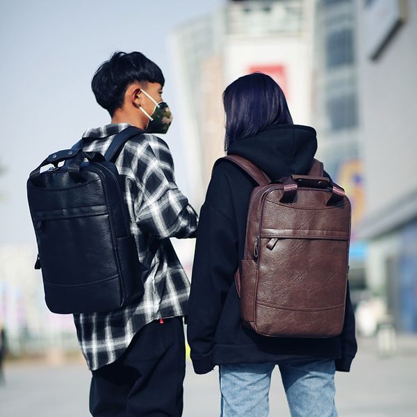 pu leather men backpack fashion black solid waterproof large vintage back pack preppy style backbag
pu leather men backpack fashion black solid waterproof large vintage back pack preppy style backbag