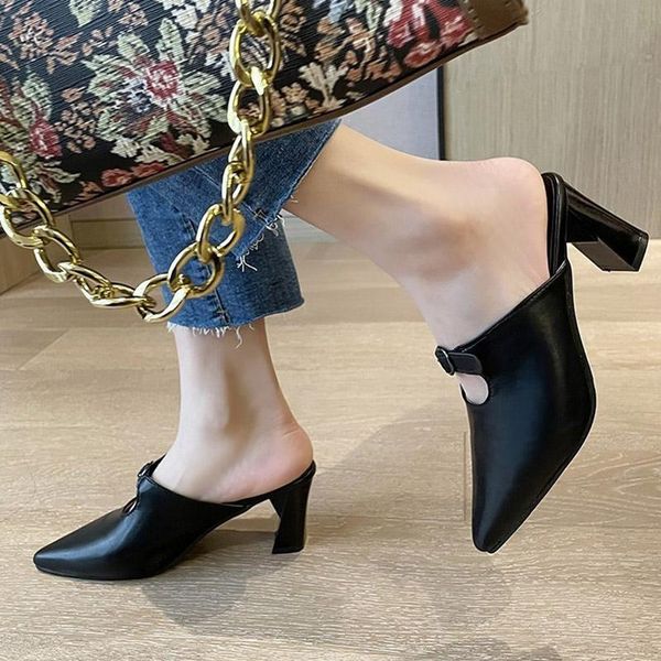 2021 spring women high heels slippers pointed toe dress shoes buckle pumps black heels shoes white slides summer 8997n
2021 spring women high heels slippers pointed toe dress shoes buckle pumps black heels shoes white slides summer 8997n