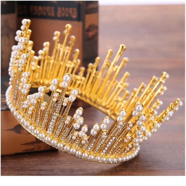 luxurious pearl full round bridal tiara crowns queen king diadema for women headpiece wedding bride hair jewelry acc jllroj, Silver
luxurious pearl full round bridal tiara crowns queen king diadema for women headpiece wedding bride hair jewelry acc jllroj, Silver