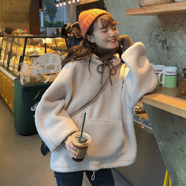 2021 new white lambswool hoodies women hooded sweatshirts autumn winter warm pullovers faux fur outerwear plush thick veet r33e, Black
2021 new white lambswool hoodies women hooded sweatshirts autumn winter warm pullovers faux fur outerwear plush thick veet r33e, Black