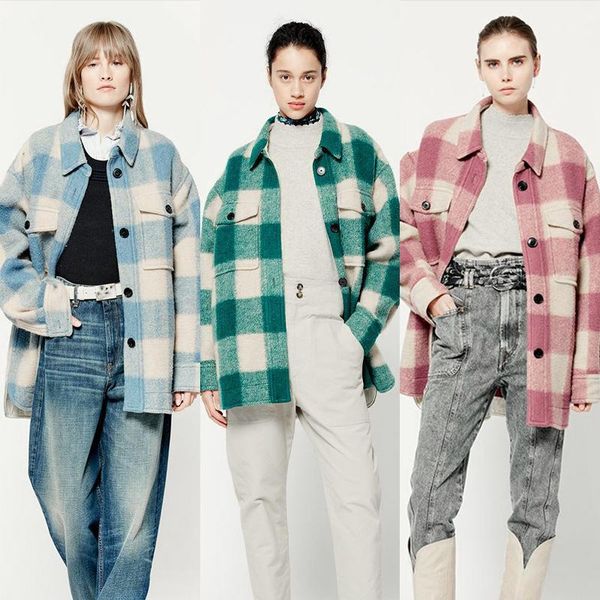 women's wool & blends autumn winter french short plaid coat women loose casual woolen coats for, Black
women's wool & blends autumn winter french short plaid coat women loose casual woolen coats for, Black