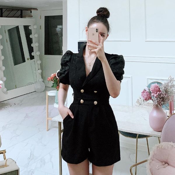 women's jumpsuits & rompers arrival fashion summer korean style short women elegant lace vintage puff sleeve ol temperament black jumps, Black;white
women's jumpsuits & rompers arrival fashion summer korean style short women elegant lace vintage puff sleeve ol temperament black jumps, Black;white