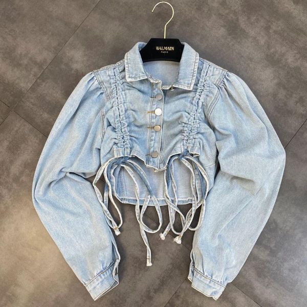 women's jackets zcsmll 2021 autumn spring turn-down collar coat long sleeve drawstring elastic short streetwear denim jacket trend, Black;brown
women's jackets zcsmll 2021 autumn spring turn-down collar coat long sleeve drawstring elastic short streetwear denim jacket trend, Black;brown