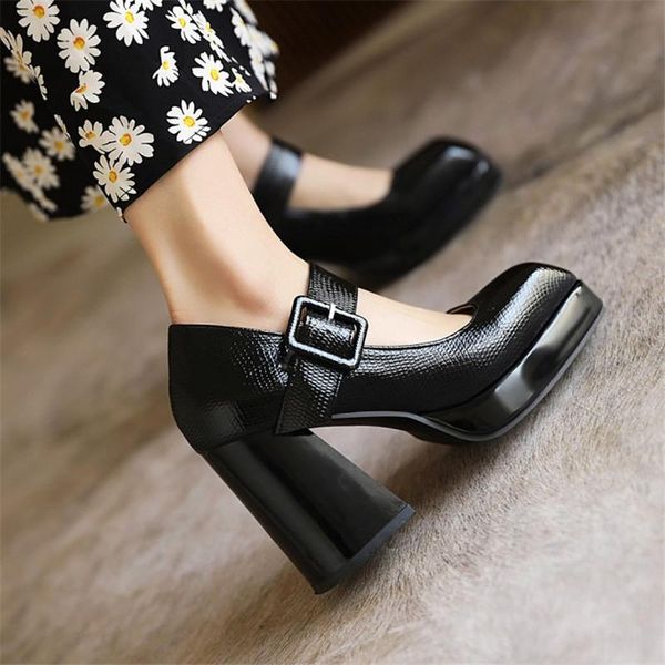 dress shoes pxelena vintage fashion show women block chunky high heels pumps lady buckle square toe 2021 spring fall party date 34-46, Black
dress shoes pxelena vintage fashion show women block chunky high heels pumps lady buckle square toe 2021 spring fall party date 34-46, Black