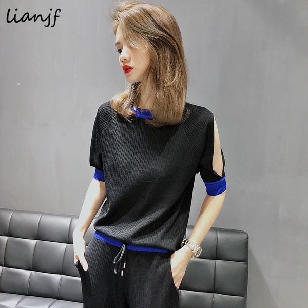 summer new ice silk cuff stitching 2 piece sets womens outfits 2021 fashion european women's thin knitting solid color sweatsuit, White
summer new ice silk cuff stitching 2 piece sets womens outfits 2021 fashion european women's thin knitting solid color sweatsuit, White