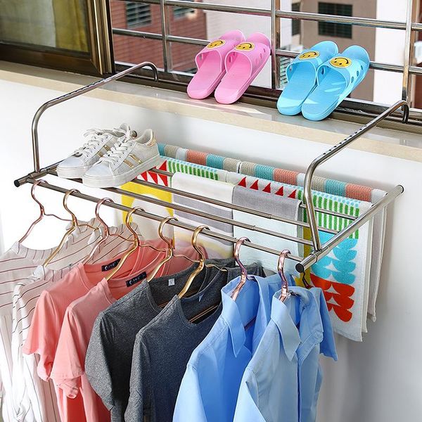 towel racks clothes rack folding balcony indoor home drying shoe hanging window stainless steel bathroom holder
towel racks clothes rack folding balcony indoor home drying shoe hanging window stainless steel bathroom holder