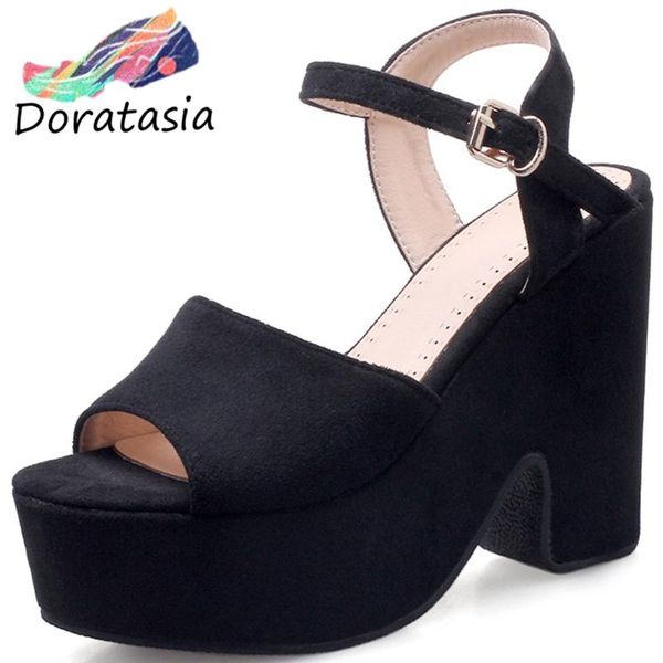 sandals doratasia women block heel chunky platform shoes comfy brand classic flock open toe summer, Black
sandals doratasia women block heel chunky platform shoes comfy brand classic flock open toe summer, Black