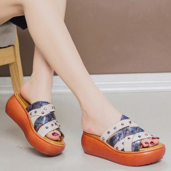 women leather slippers high heels wedge mule summer shoes for women handmade genuine leather slipper brand shoes2021, Black
women leather slippers high heels wedge mule summer shoes for women handmade genuine leather slipper brand shoes2021, Black