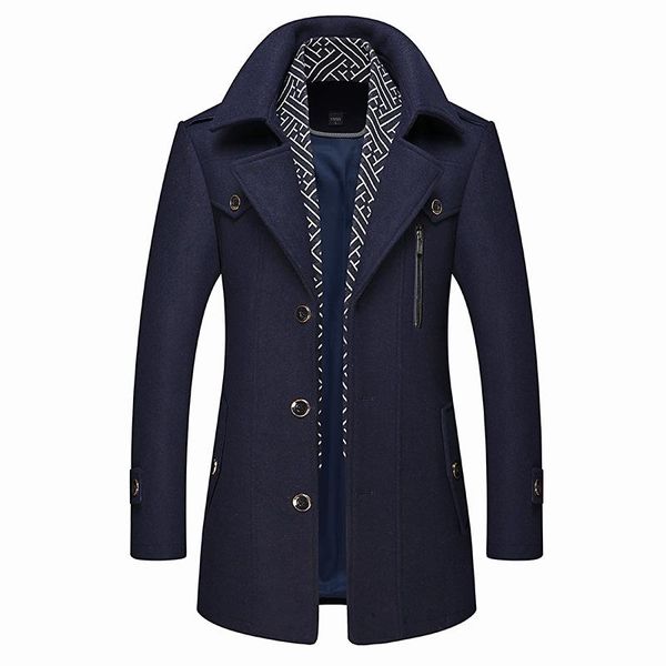 men's wool & blends coat man, coat, fashion scarf cotton thickened winter men's, man, Black