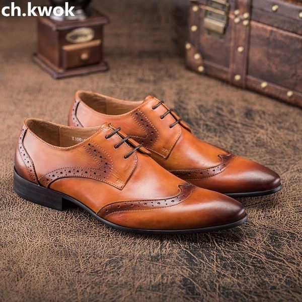 dress shoes ch.kwok mens business genuine leather pointed toe wedding lace up carved england male suits oxfords, Black
dress shoes ch.kwok mens business genuine leather pointed toe wedding lace up carved england male suits oxfords, Black
