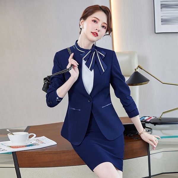 two piece dress fashion ladies navy blue blazer women business suits skirt and jacket sets work beautician office uniform styles, White
two piece dress fashion ladies navy blue blazer women business suits skirt and jacket sets work beautician office uniform styles, White