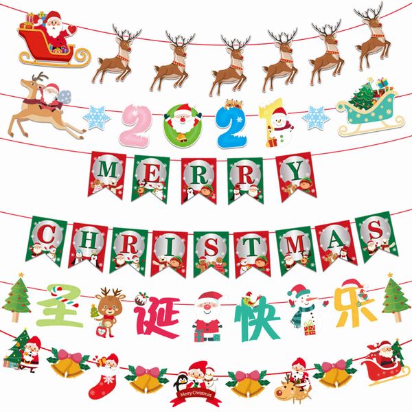new cartoon flag pulling decoration supplies christmas cartoon flag pulling christmas decoration
