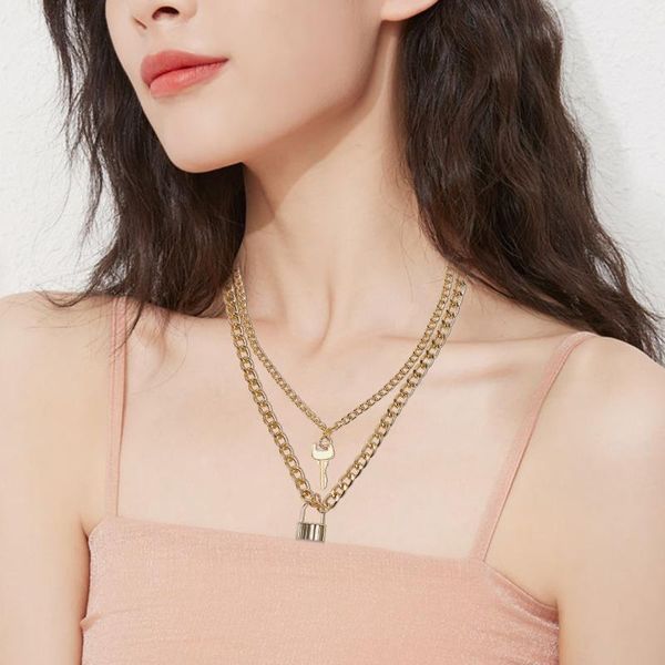pendant necklaces punk lock key for women lady hip hop girlfriend gift multi layer jewelry long chain jewellery vintage, Silver
pendant necklaces punk lock key for women lady hip hop girlfriend gift multi layer jewelry long chain jewellery vintage, Silver