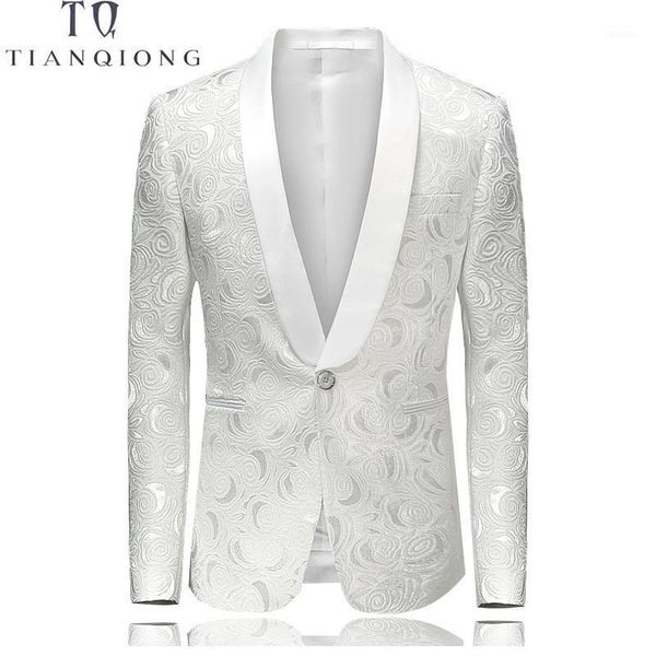 men's suits & blazers tian qiong blazer men 2021 slim fit mens floral stylish shawl collar suit white wedding for stage wear, White;black
men's suits & blazers tian qiong blazer men 2021 slim fit mens floral stylish shawl collar suit white wedding for stage wear, White;black