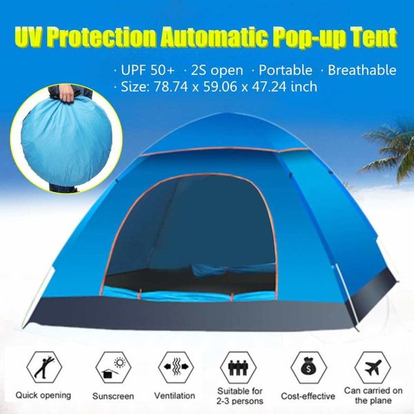 tents and shelters 33uv protection 2-3 person automatic quick up outdoor shelter camping tent instant popup anti uv awning sunshelter
tents and shelters 33uv protection 2-3 person automatic quick up outdoor shelter camping tent instant popup anti uv awning sunshelter