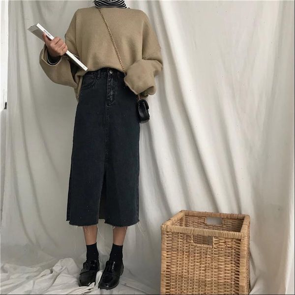 denim skirt women korean slim high waist skirts female black split straight long skirts 2020 solid womens clothing
denim skirt women korean slim high waist skirts female black split straight long skirts 2020 solid womens clothing