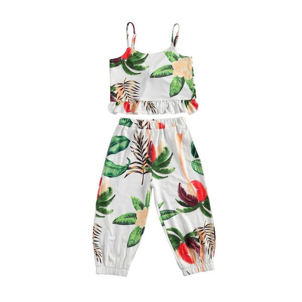 clothing sets fashion 2 pcs toddler plant print outfits baby girl sleeveless ruffle tank with spaghetti strap + trousers, White
clothing sets fashion 2 pcs toddler plant print outfits baby girl sleeveless ruffle tank with spaghetti strap + trousers, White