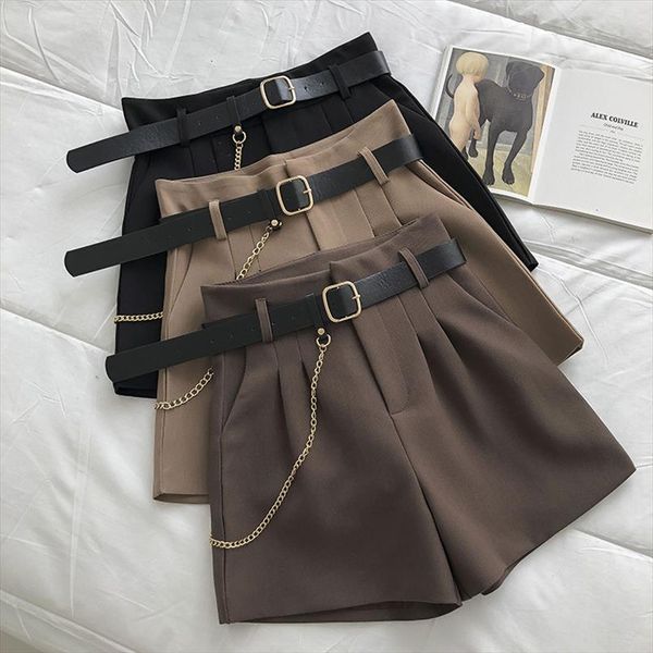 vintage korea chain suit womens shorts summer all match sashes wide leg office ladies high waist a line casual, White;black
vintage korea chain suit womens shorts summer all match sashes wide leg office ladies high waist a line casual, White;black