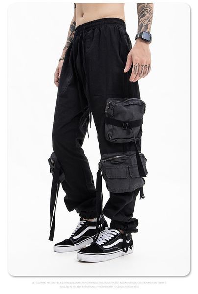men's pants 2021 autumn and winter street multi-pocket drawstring functional trousers high loose overalls casual men, Black
men's pants 2021 autumn and winter street multi-pocket drawstring functional trousers high loose overalls casual men, Black