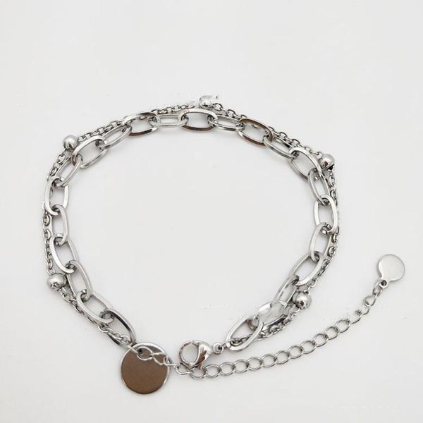 link, chain double room bead circle stainless steel bracelet women's party gift fashion jewelry girlfriend, Black
link, chain double room bead circle stainless steel bracelet women's party gift fashion jewelry girlfriend, Black